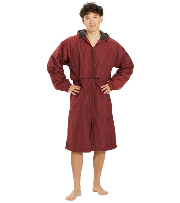 Unisex Swim Parka with Comfort Plush Fleece Lining, Multi Pocket Zipper - Water Resistant Swim Coats for Women & Men