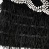 Blacks Long-sleeveds Skirts with Diamonds Highs Waist Thin and Hip Dinner Dress