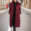 Women's Down Coat with Detachable Hood, Long Puffer Coat Women Winter Jacket