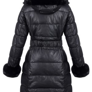 Puffer Jacket Women Winter Fur Lined Coat with Long Fur Collar Hooded Cold-resistant, Warm Bubble Overcoat