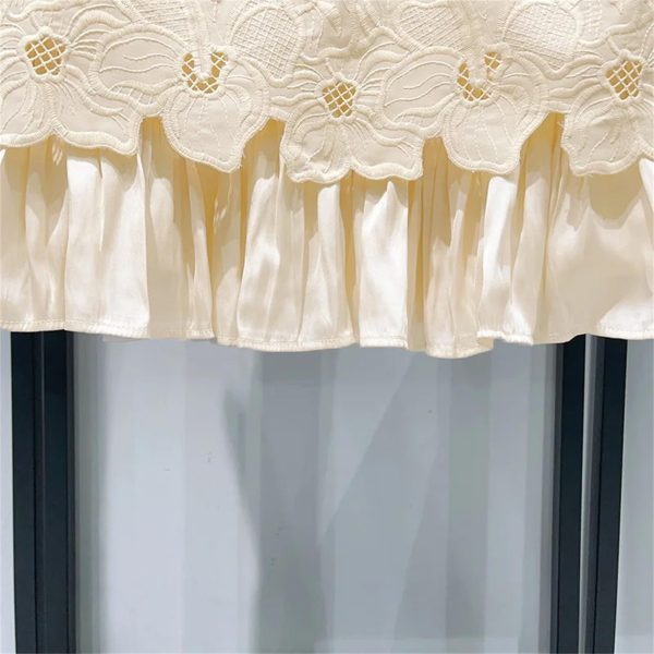 Women's 2025 Backless Lace Dress - Summer Ruffle Crewneck Elegant