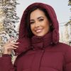 Women's Down Coat with Detachable Hood, Long Puffer Coat Women Winter Jacket