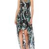Women's Embroidered Tulle Long Dress