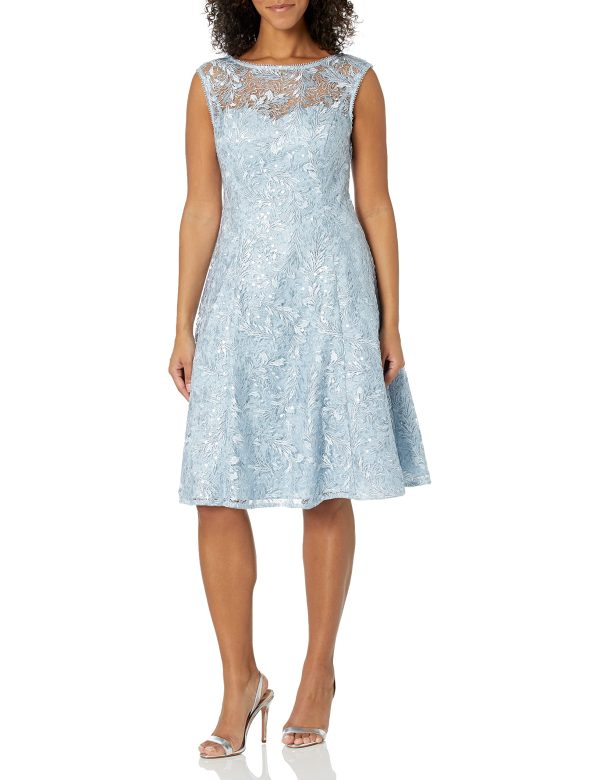 Women's Embroidered Midi Cocktail Dress